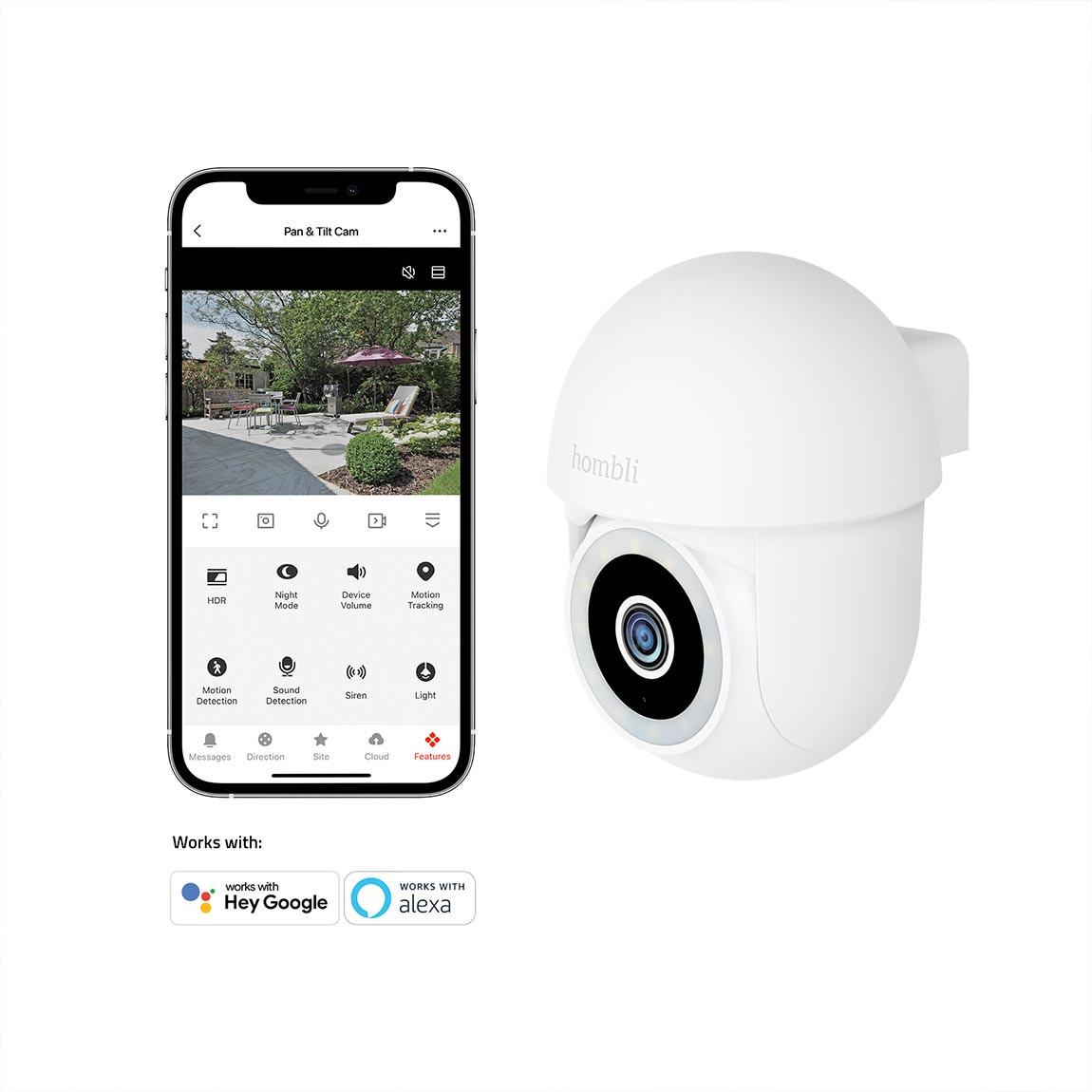 Hombli Pan & Tilt Cam 2K - Smarte Schwenk- und Neigekamera - Weiß_app