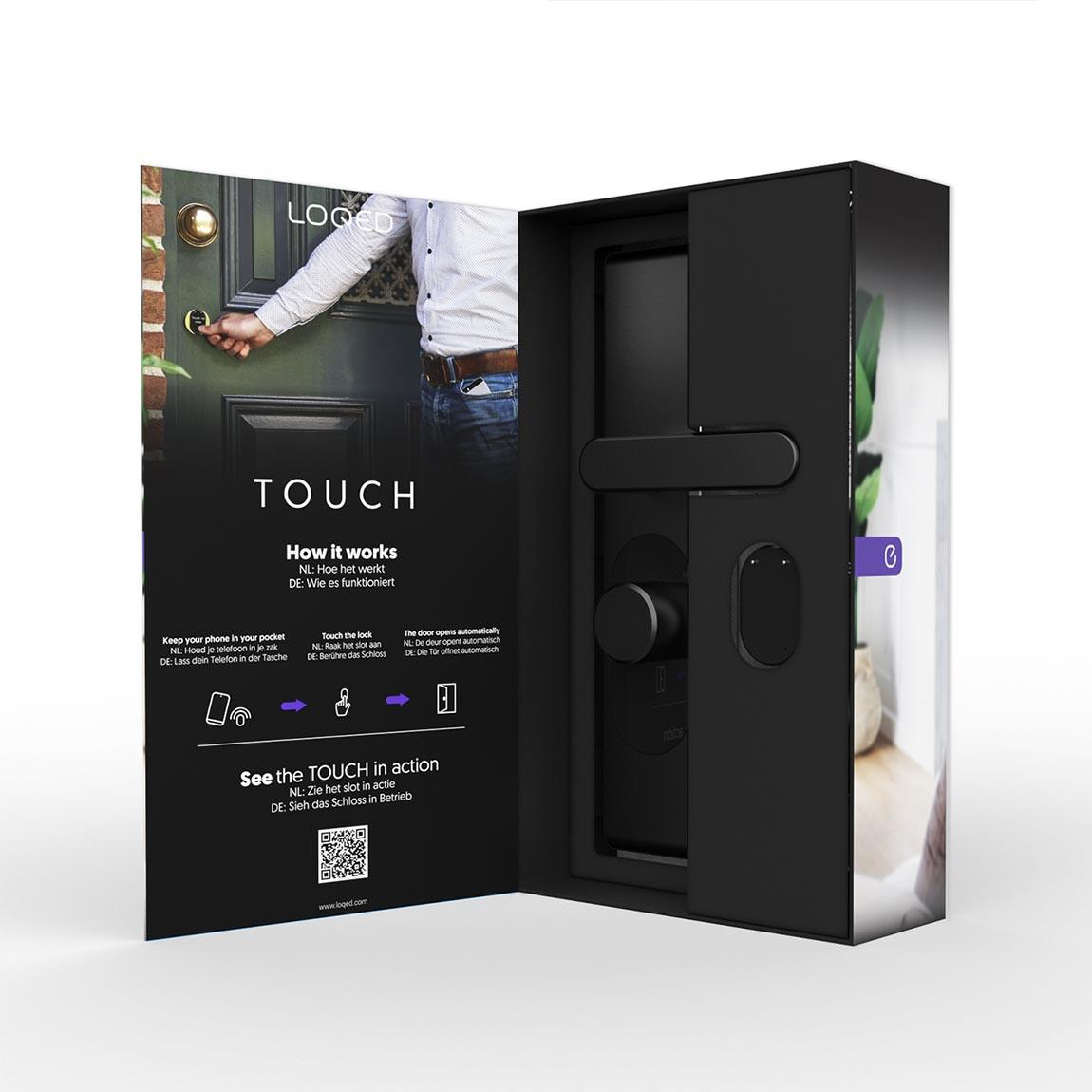 LOQED Touch Smart Lock – Black Edition + Google Nest Doorbell_Verpackung