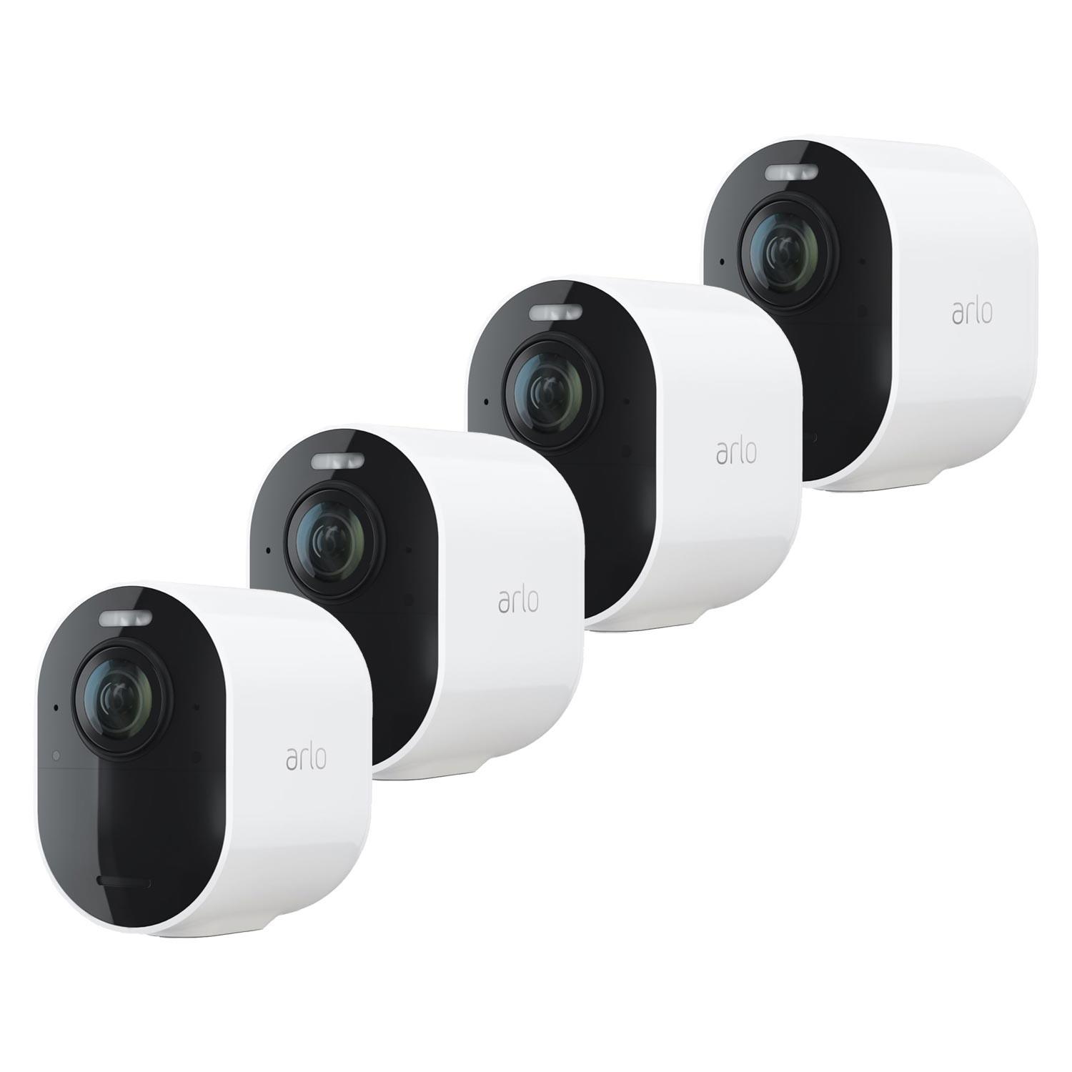 Arlo Ultra 2 - Kabelloses 4K-Überwachungssystem mit 4 Kameras + Wire Free Video Doorbell + Chime V2_Kamera vierer Set