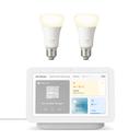 Google Nest Hub + gratis Philips Hue White E27 - LED-Lampe 2er-Set