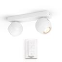 Philips Hue White Ambiance Buckram Spot 2flg. 2x350lm + Dimmschalter - weiß