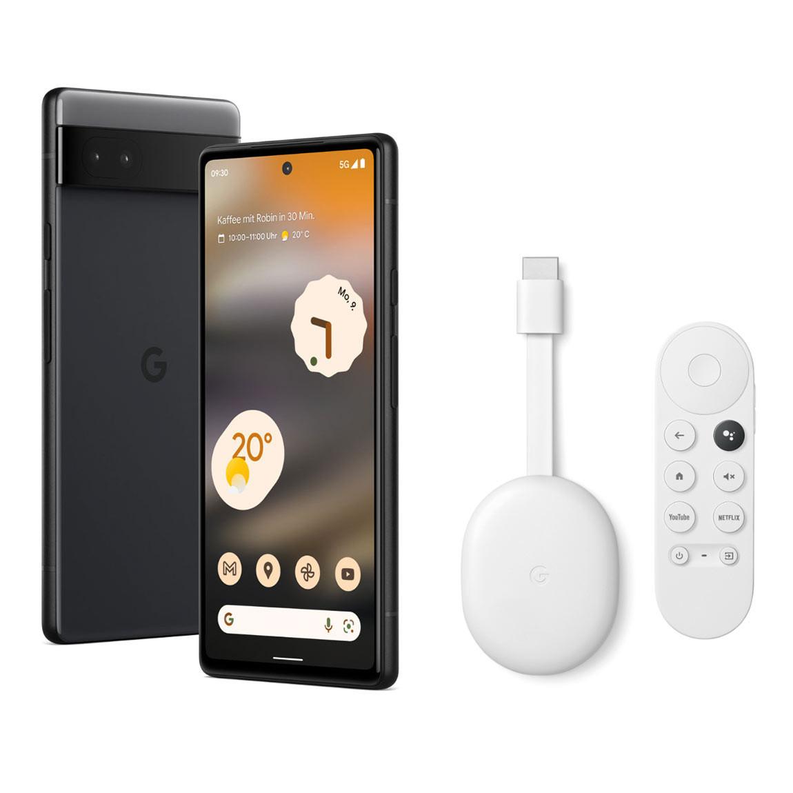 Google Pixel 6a Smartphone + Google Chromecast mit Google TV (HD)