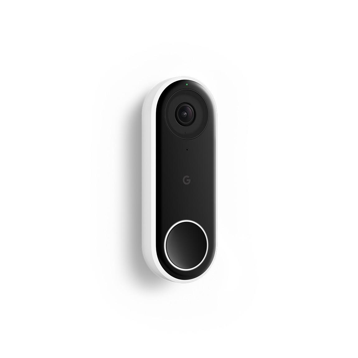 Google Nest Doorbell (Mit Kabel) - smarte Türklingel Produkt leicht schräg links