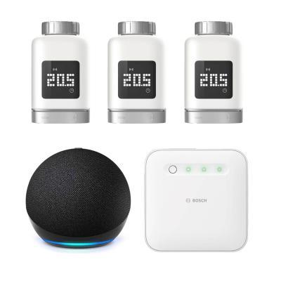 Bosch Smart Home - Starter Set Heizung II mit 3 Thermostaten + Amazon Echo Dot Gen 5 