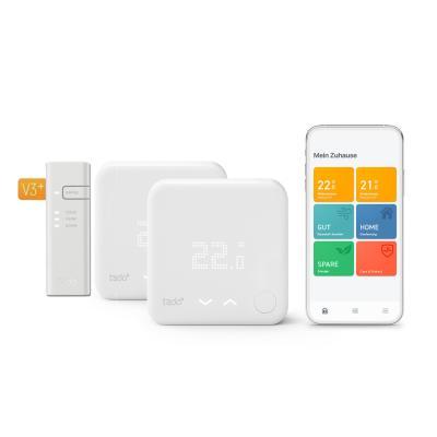 tado° Starter Kit mit 2 Smarten Thermostaten V3+ (Verkabelt) für Fußbodenheizungen