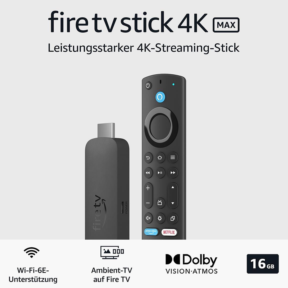 Amazon Fire TV Stick 4K Max (2nd Gen) mit Wi-Fi 6E und Alexa Sprachfernbedienung Enhanced Edition - Schwarz_funktionen