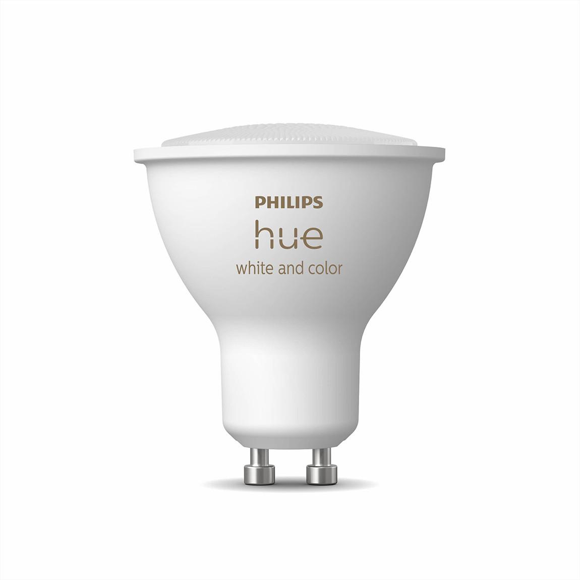 Philips Hue White & Color Ambiance GU10 Bluetooth 4er-Set + Smart Plug_GU10_Vorderseite_Ohne_Licht