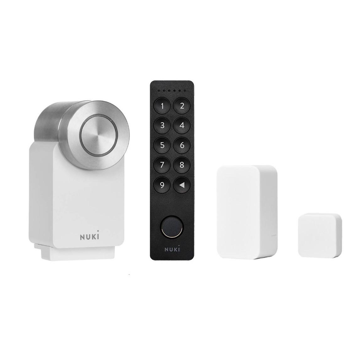 Nuki Smart Lock Pro (4. Gen) + Keypad 2.0 + Door Sensor + Amazon Echo Show 5
