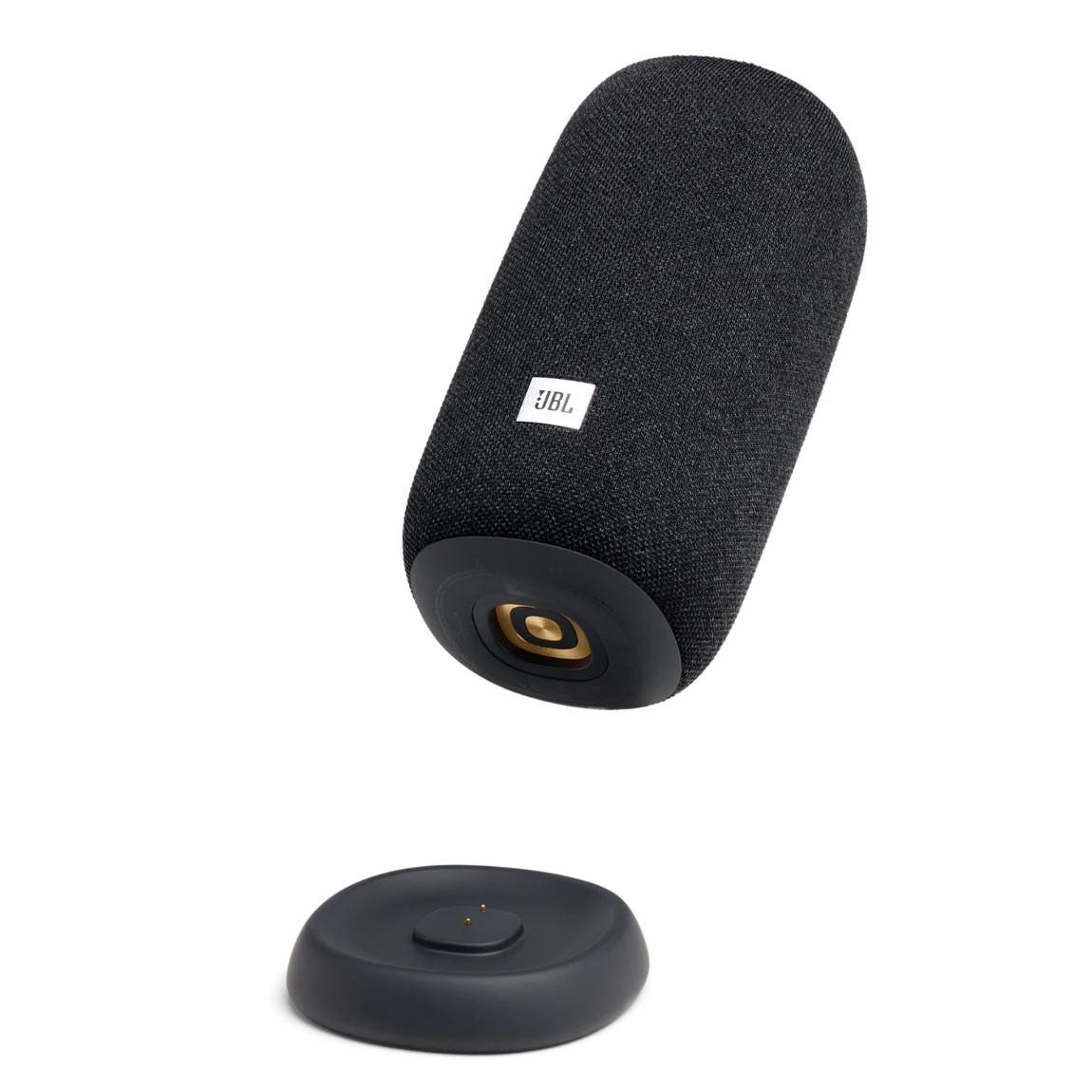 JBL Link Portable - Tragbarer WLAN- & Bluetooth-Lautsprecher mit AirPlay 2 - Schwarz mit Dock 