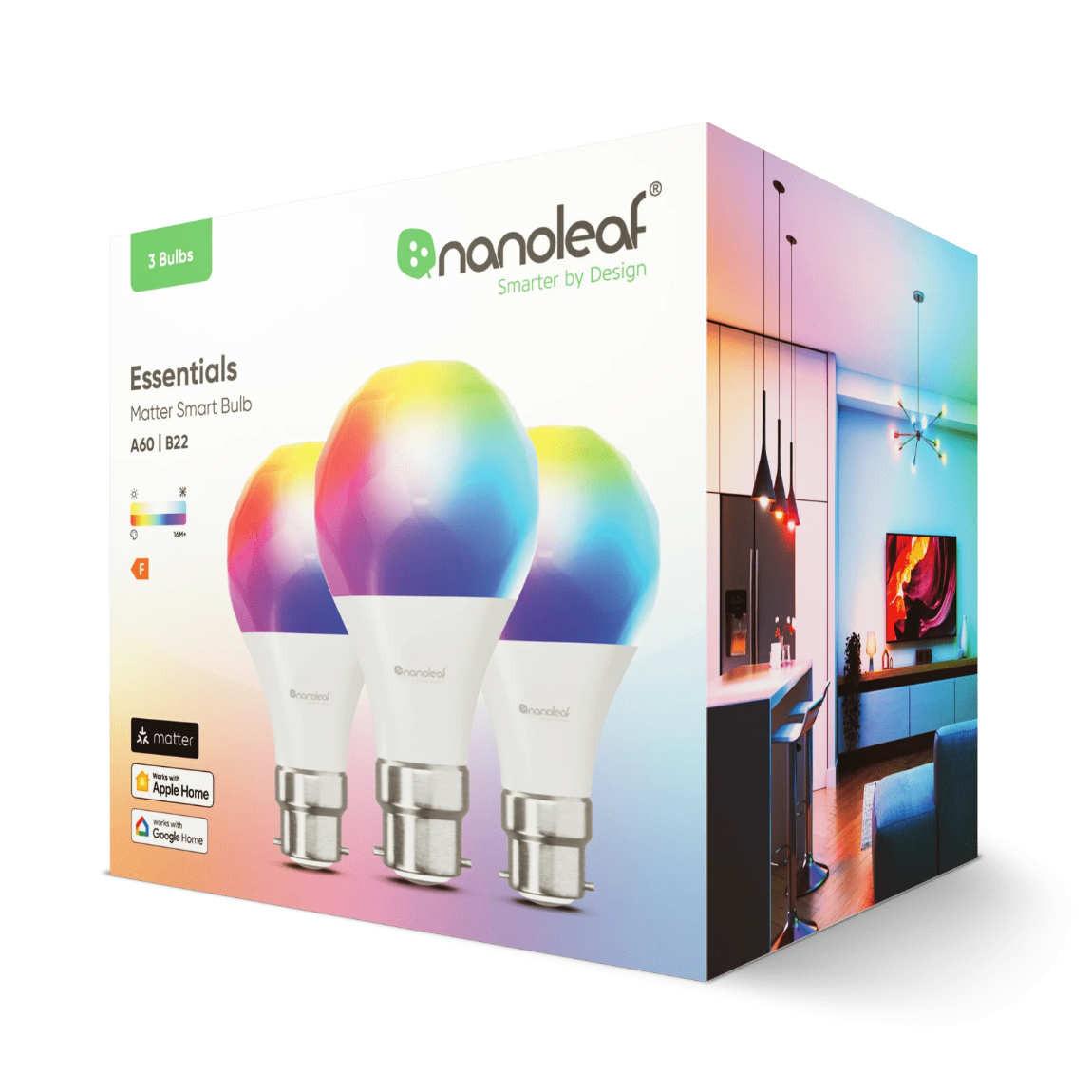 Nanoleaf Essentials Matter Smart Bulb B22 - 3er-Set
