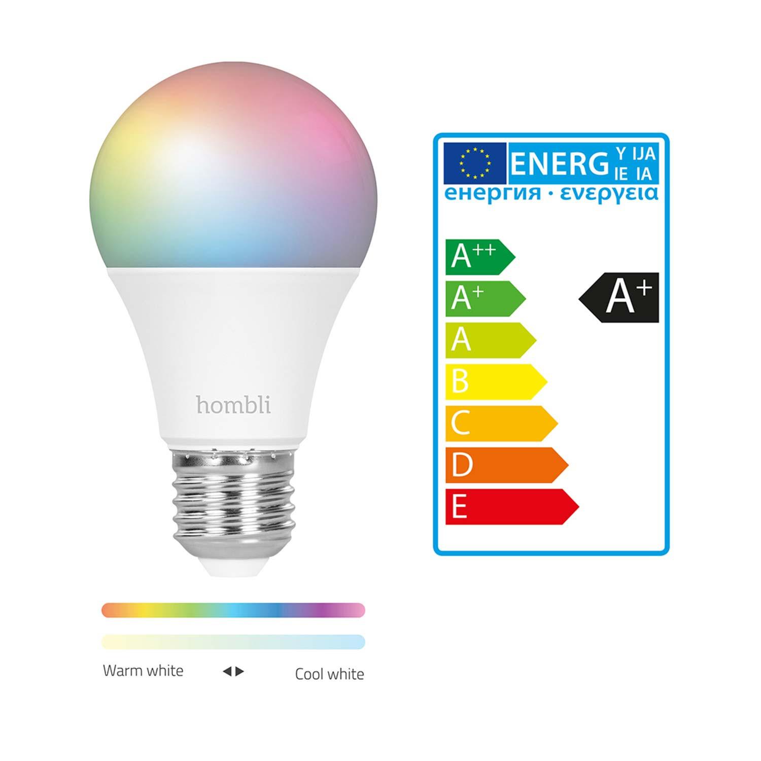 Hombli Smart Bulb E27 Color-Lampe + gratis Smart Bulb E27 Color - Energieeffizienz