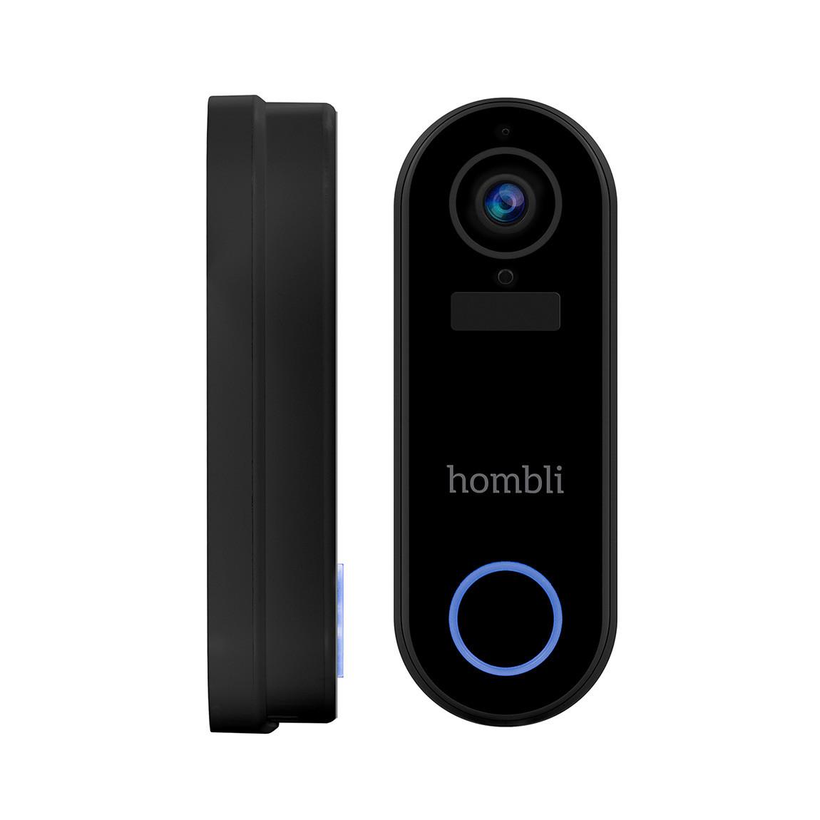 Hombli Smart Doorbell 2 inkl. Chime 2 - schwarz_doorbell frontal & seitlich