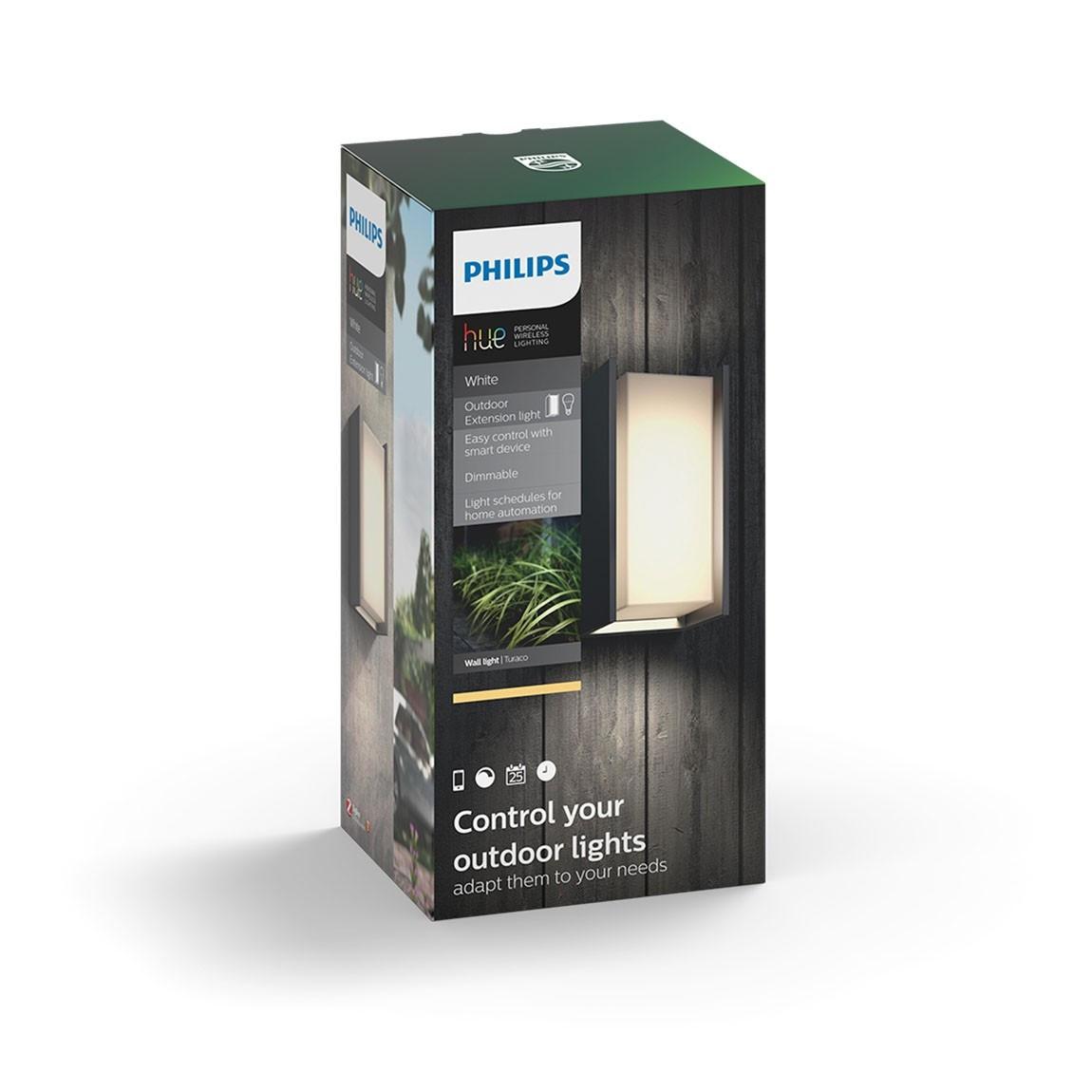 Philips Hue LED Wandleuchte Turaco - Schwarz isometrische Ansicht der Verpackung
