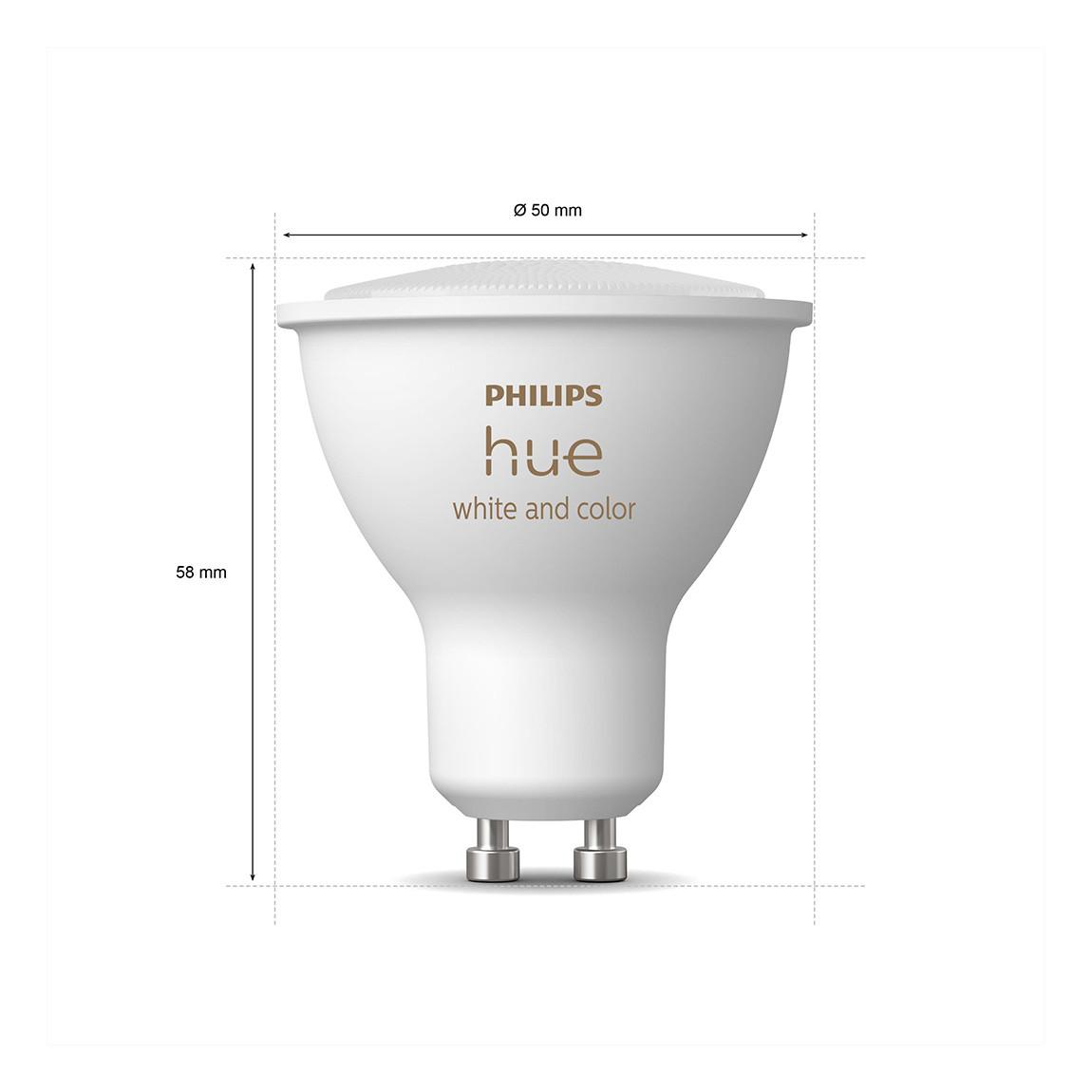 Philips Hue White and Color Ambiance GU10 Bluetooth 2er-Set - LED-Spot - Weiß_Maße