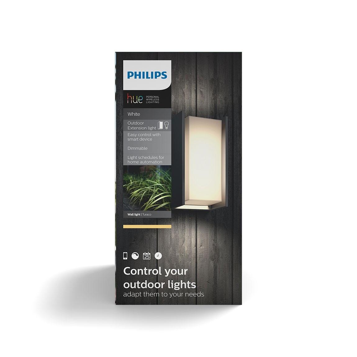 Philips Hue LED Wandleuchte Turaco - Schwarz Verpackungsansicht von Vorne