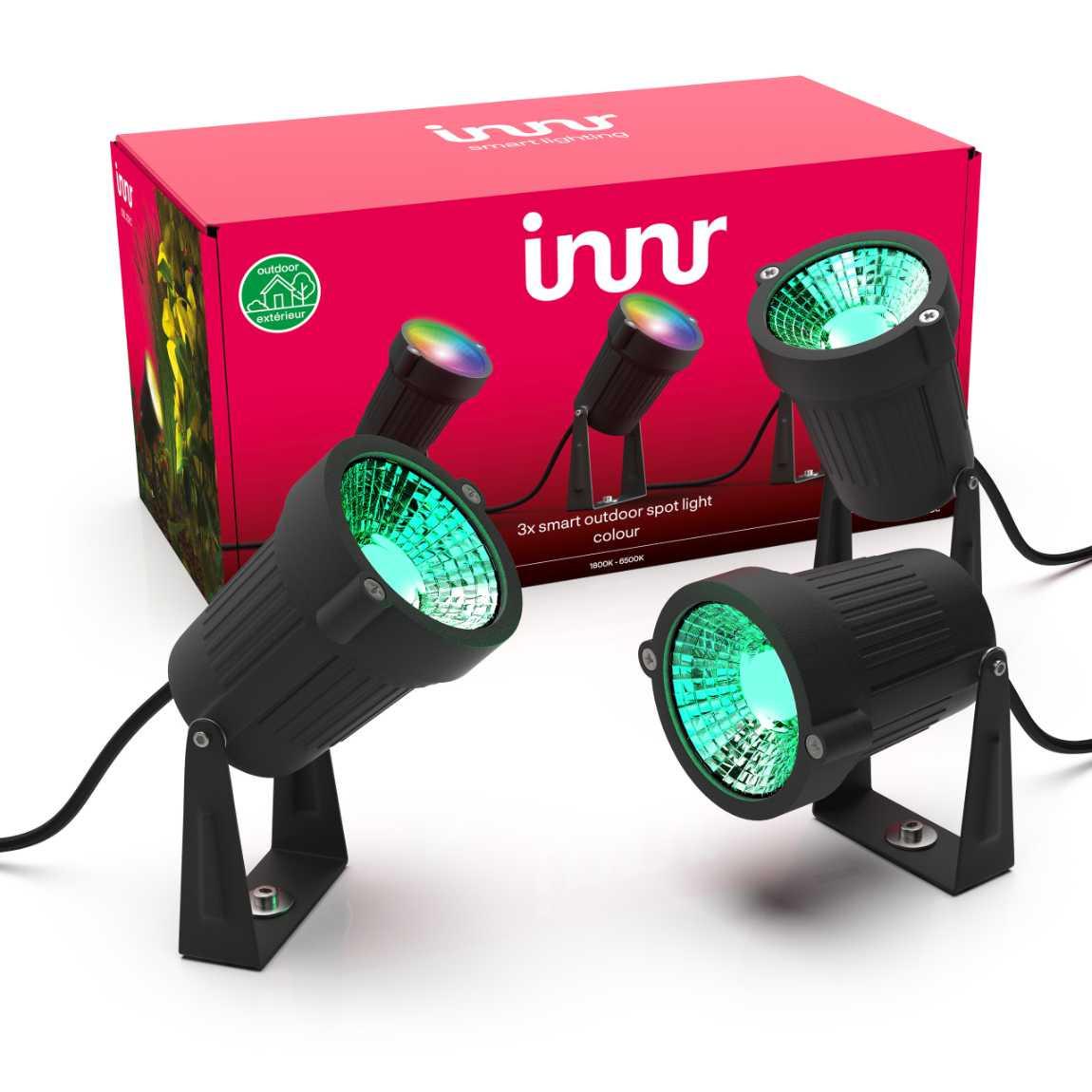 Innr Smart Outdoor Spot Light Colour 3er-Set - LED-Spot - Schwarz