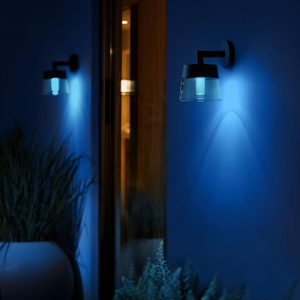 Philips Hue Attract blaues Licht neben der Tür
