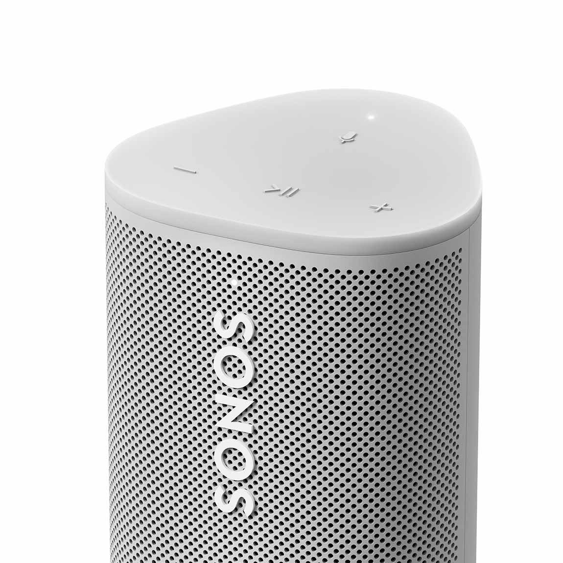 Sonos Roam - mobiler wasserdichter Smart Speaker - lunar white Detailansicht oben