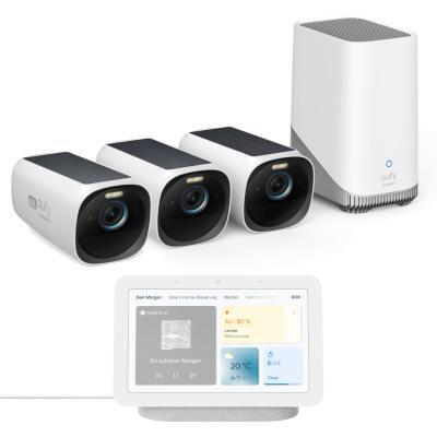 eufyCam 3 Starter Set 3+1 - 3er-Kameraset mit HomeBase 3 + gratis Google Nest Hub