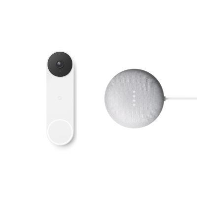 Google Nest Doorbell (mit Akku) + Google Nest Mini