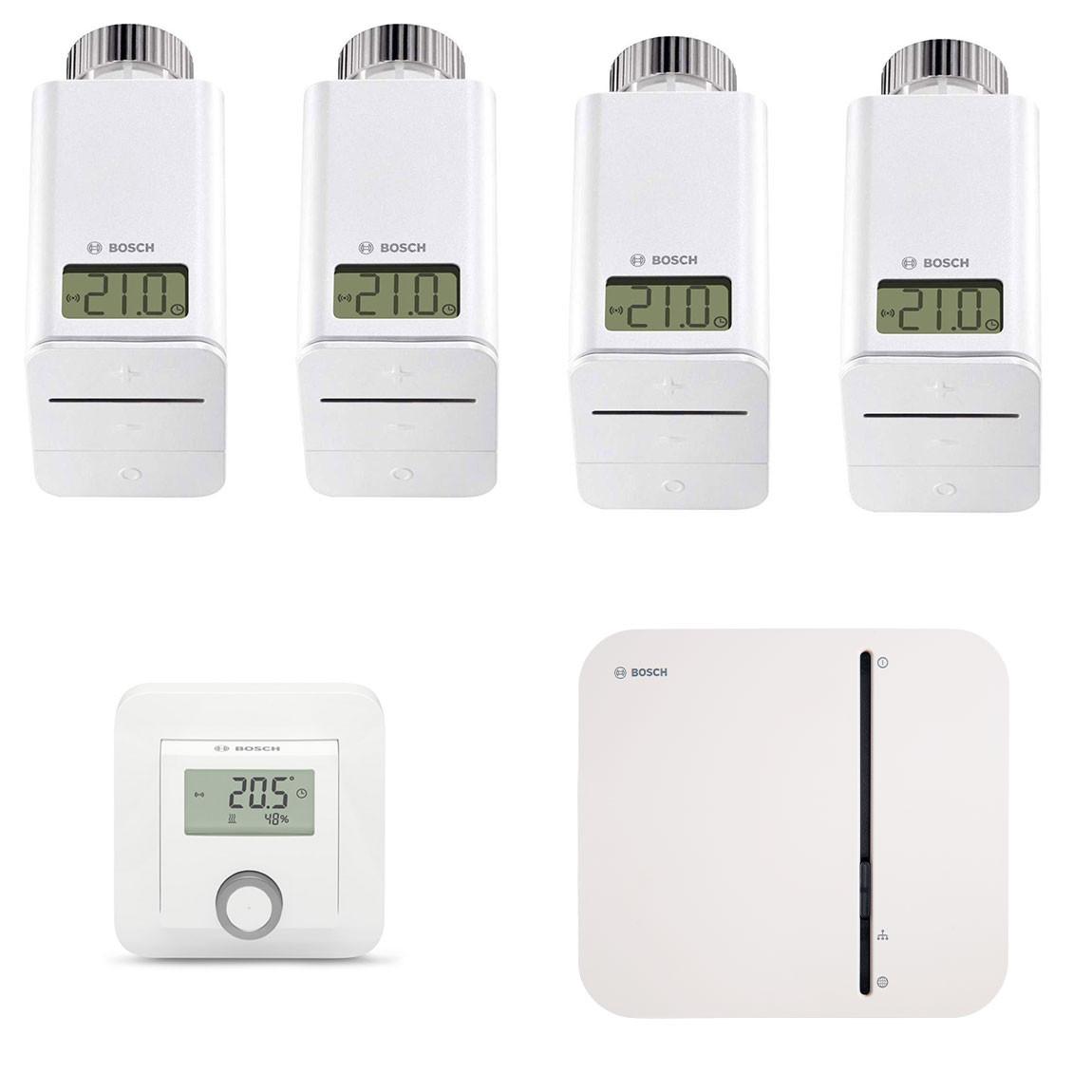 Bosch Smart Home - Starter Set Heizung mit 4 Thermostaten + 1 Raumthermostat