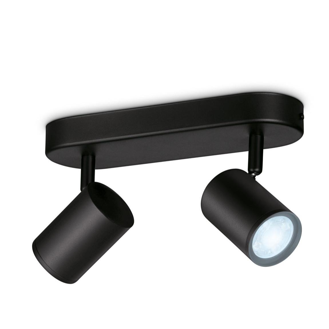 WiZ IMAGEO Spots Deckenleuchte Tunable Farbig 2x 5W - schwarz