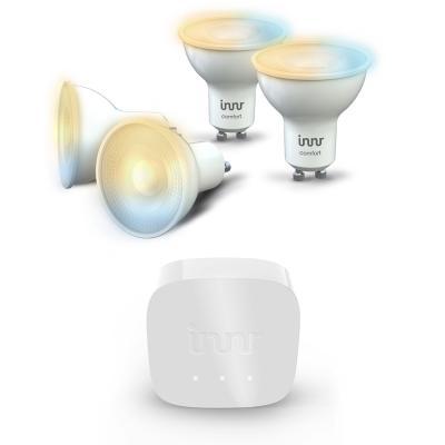 Innr Smart LED Spot GU10 Comfort Warm- und Kaltweiß 4er-Pack Zigbee 3.0 + Bridge