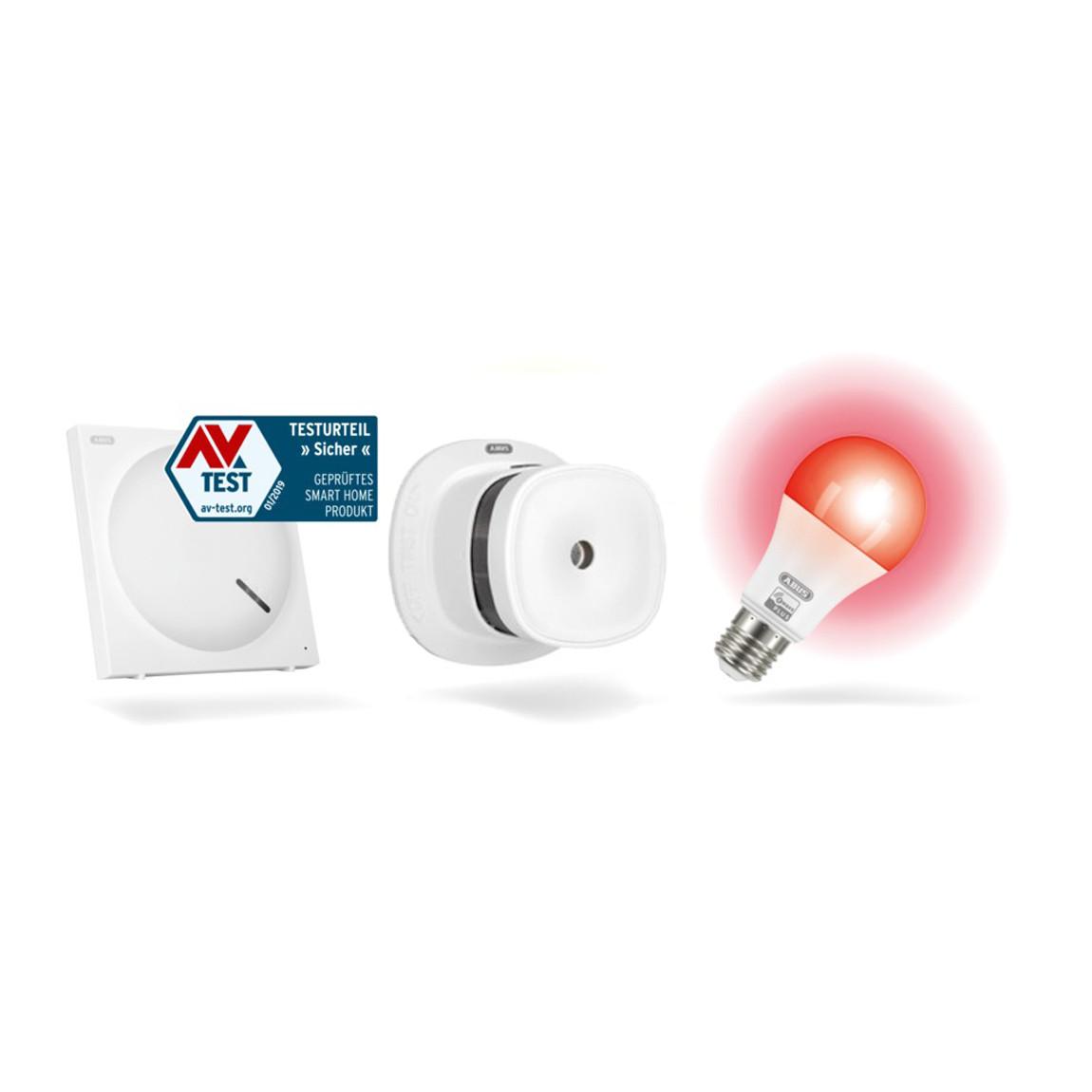 ABUS Z-Wave Sicherheits-Set Schutz vor Brandschäden - Rauchmelder, Lampe + Gateway