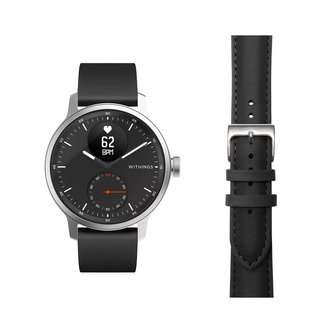 Withings ScanWatch 42mm + Withings Activité Leder-Armband 20mm