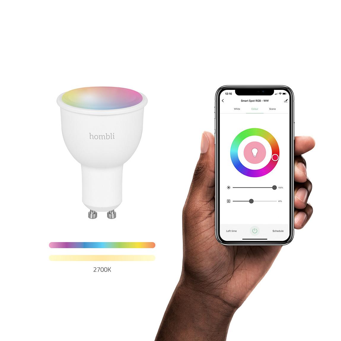 Hombli Smart Spot GU10 Color-Lampe 2er-Set + gratis Smart Spot GU10 Color 2er-Set - App