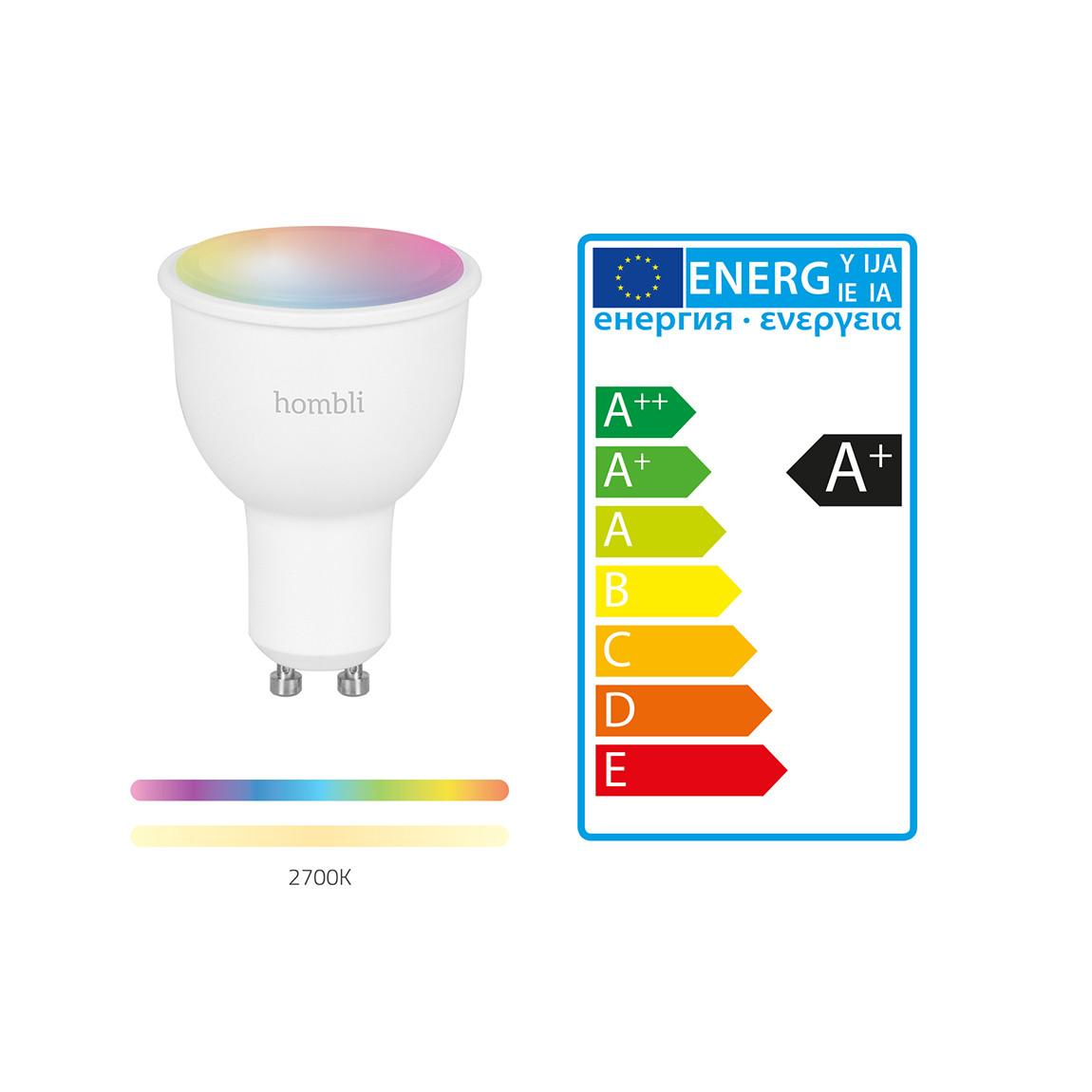 Hombli Smart Spot GU10 Color-Lampe 2er-Set + gratis Smart Spot GU10 Color 2er-Set - Energieefizienz