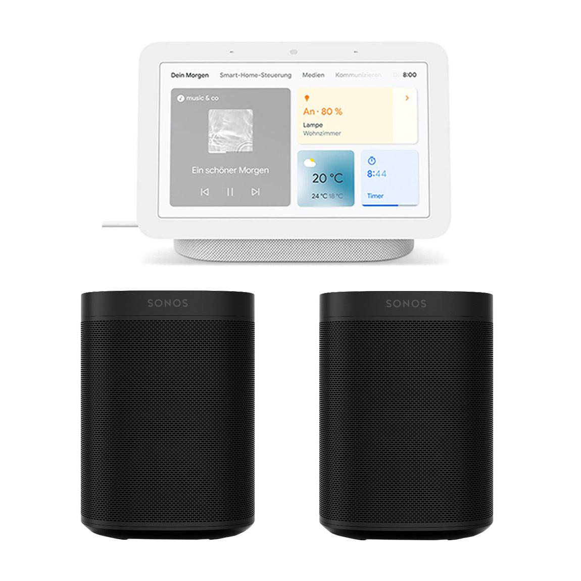 Sonos One Stereo Set + Google Nest Hub (2. Generation)