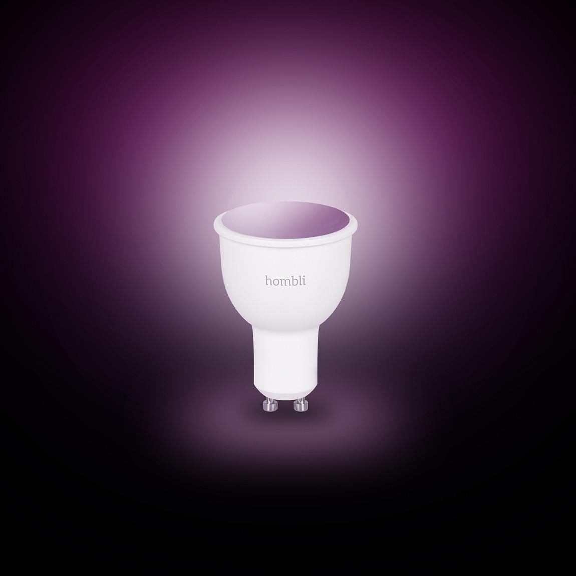 Hombli Smart Spot GU10 Color-Lampe + gratis Smart Spot GU10 Color - dunkler Hintergrund