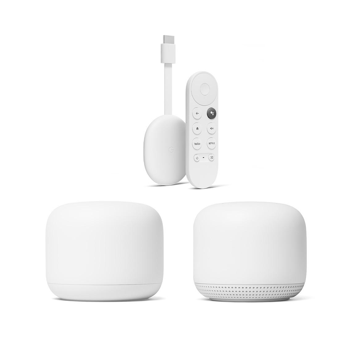 Google Nest Wifi 2er-Set + Chromecast mit Google TV
