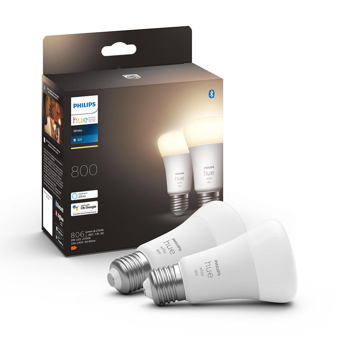 Philips Hue White E27 Bluetooth 2er-Set - LED-Lampe Verpackung