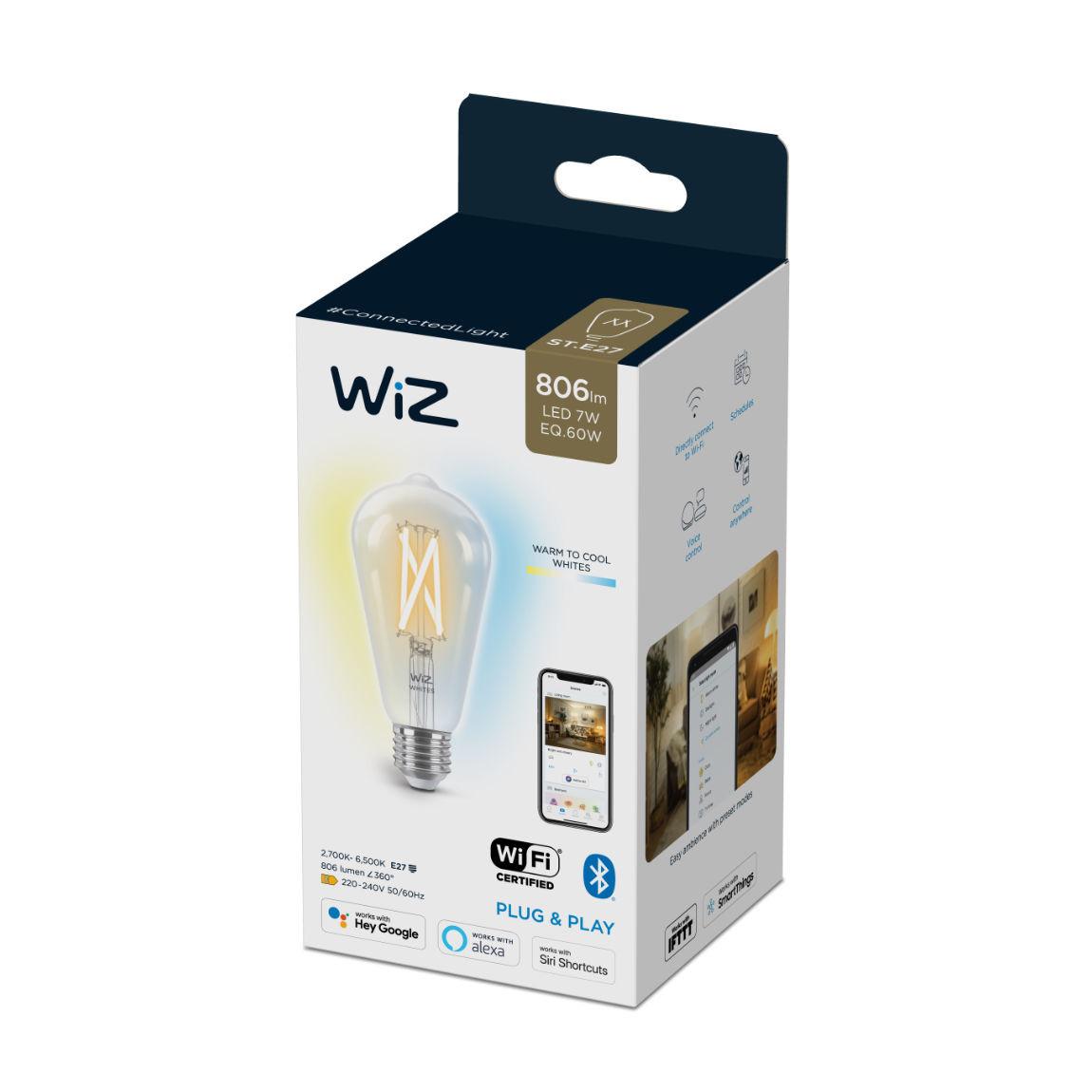 WiZ 50W E27 Edisonform Filament Clear Warm- und Kaltweiß_Verpackung