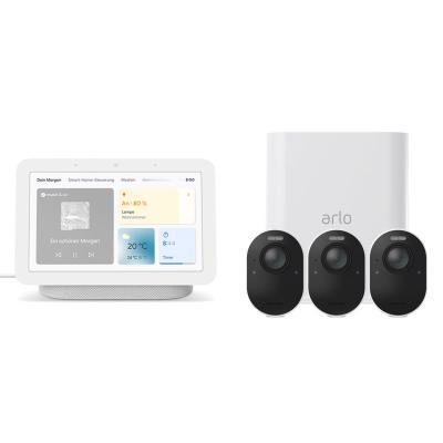Arlo Ultra 2 Spotlight Kamera 3er Set + Google Nest Hub (2. Generation)
