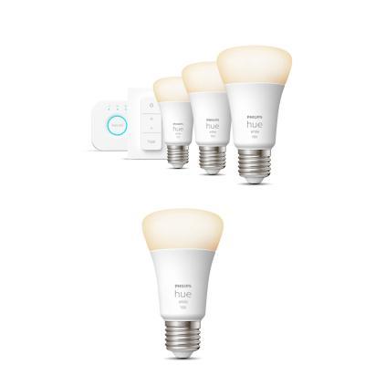 Philips Hue White E27 Bluetooth Starter Kit + White E27 Bluetooth Lampe