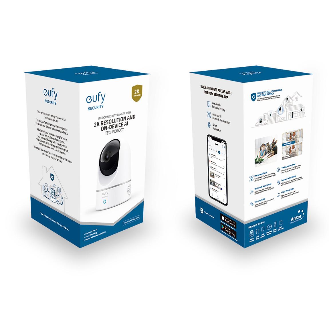 eufy Solo IndoorCam Pan & Tilt - 2K-Überwachungskamera mit Schwenk-Neige-Funktion Verpackung