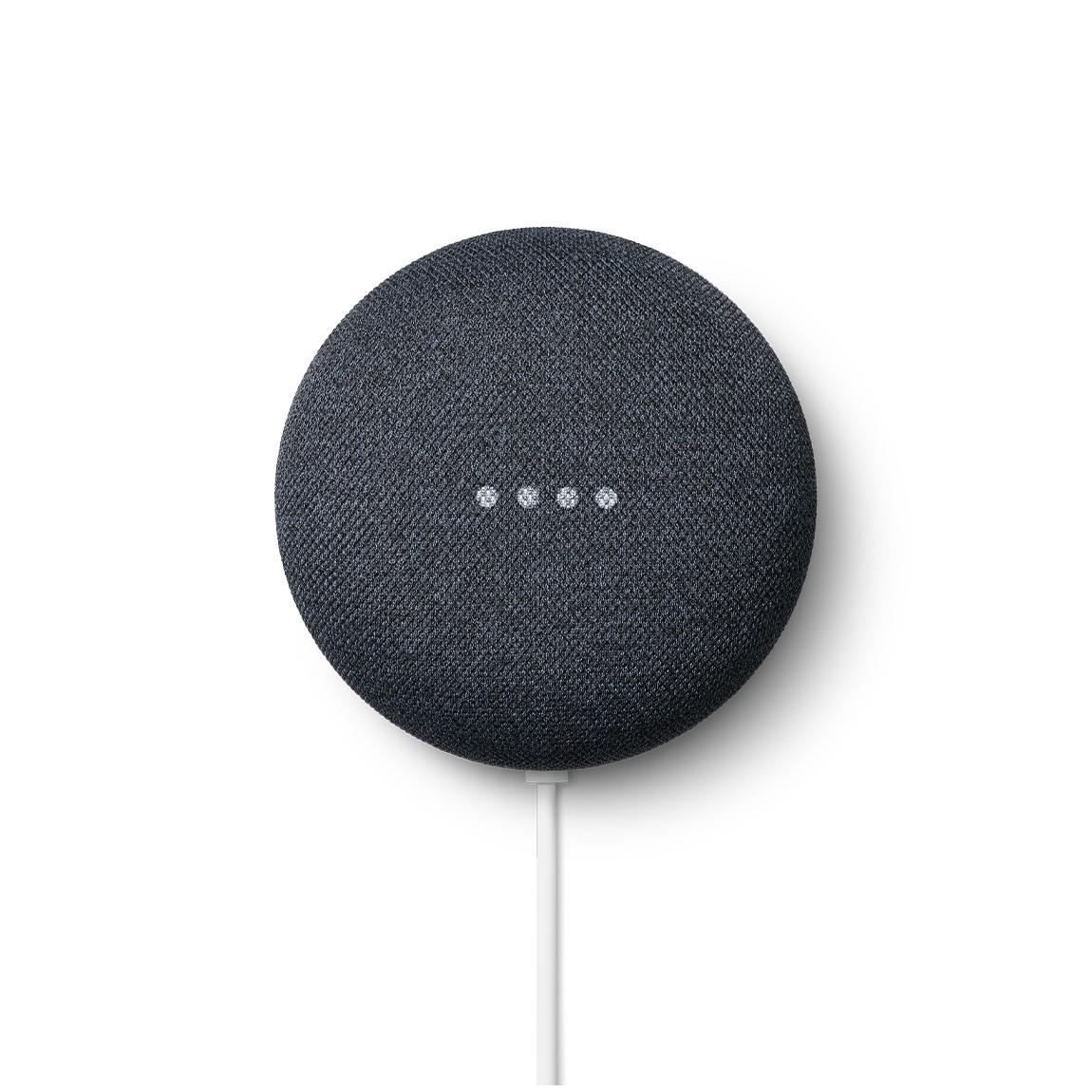 Google Nest Mini - Smarter Lautsprecher mit Sprachsteuerung Karbon Draufsicht