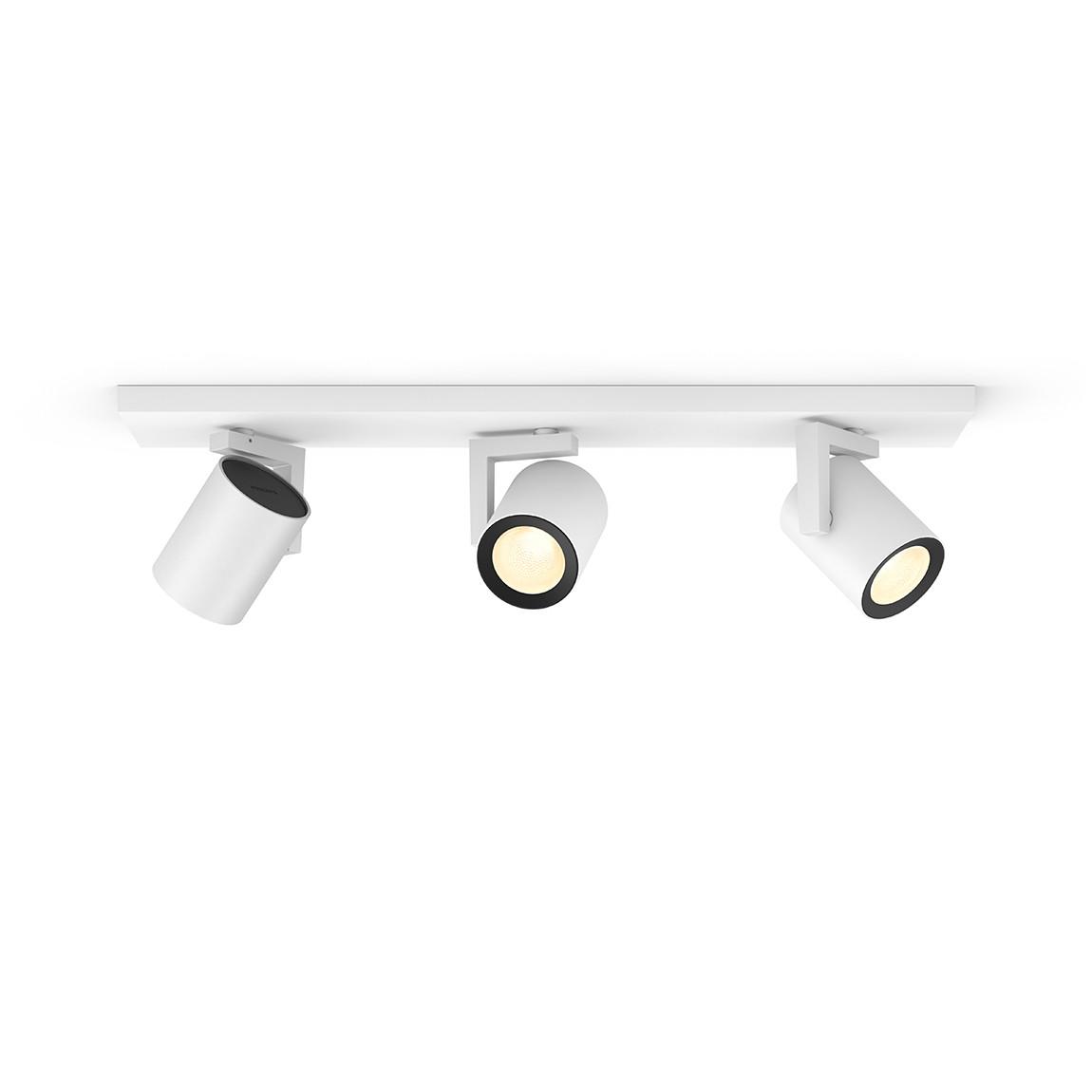 Philips Hue White and Color Ambiance Argenta Bluetooth 3er Spot-Lampe - Weiß eingeschaltet
