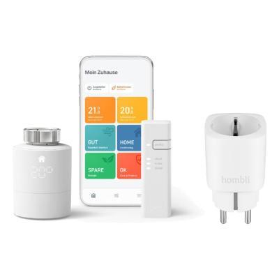 tado° Smartes Heizkörper-Thermostat Starter Kit V3+ + Hombli Smart Steckdose