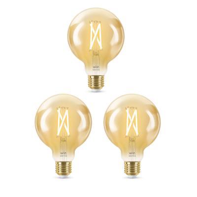 WiZ 50W E27 G95 Globeform Filament Amber Warm- und Kaltweiß 3er-Set