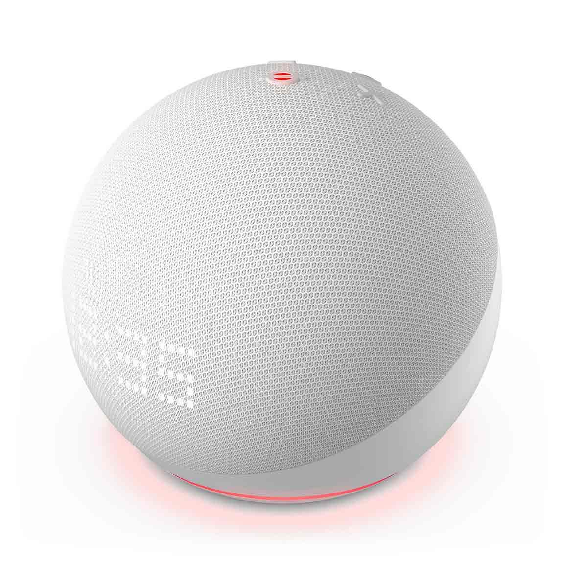 Amazon Echo Dot | (5th Gen) Smart Lautsprecher mit Uhr und Alexa - Weiß_rot