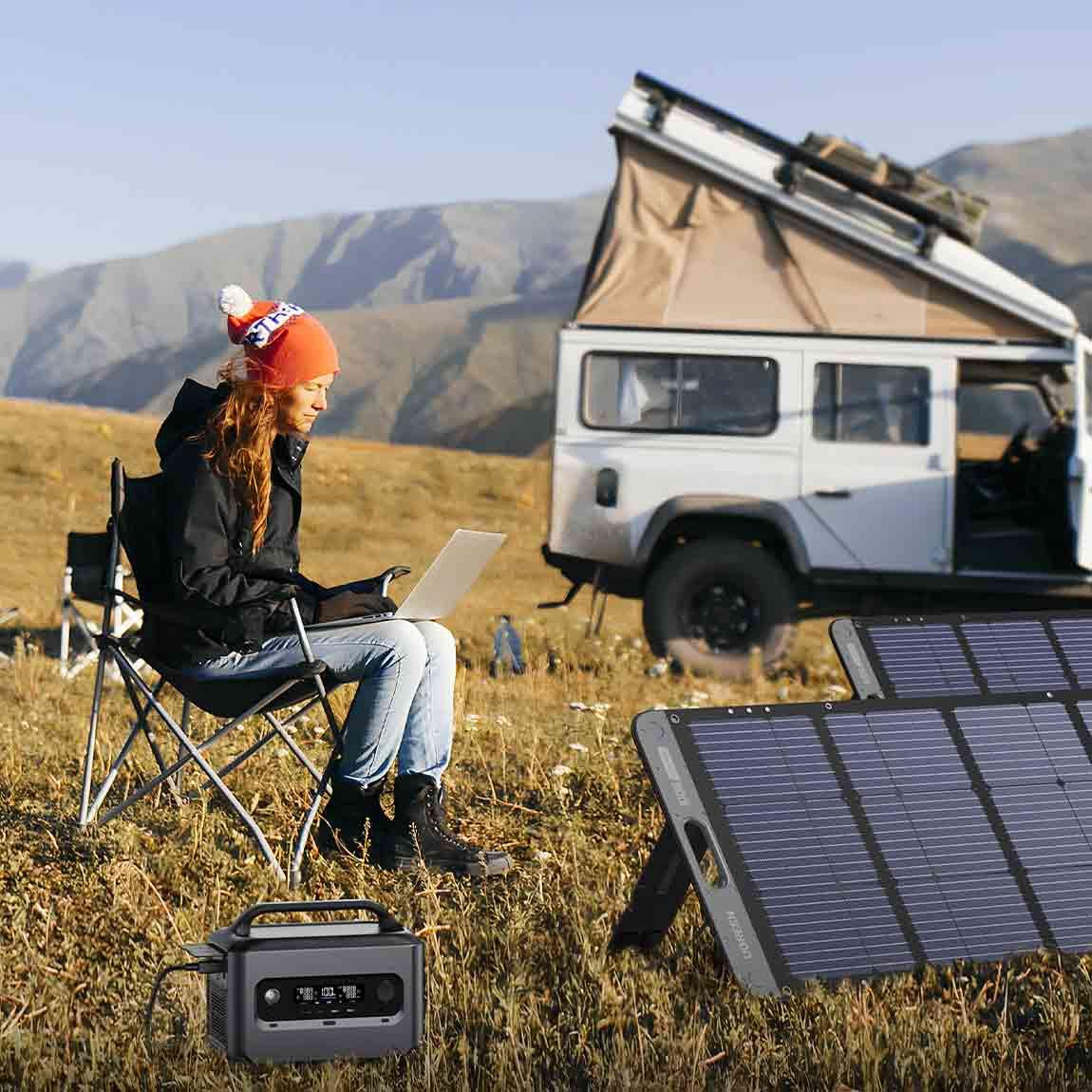 UGREEN Faltbares Solarpanel Schnellaufladung (200W) - Grau_lifestyle_3