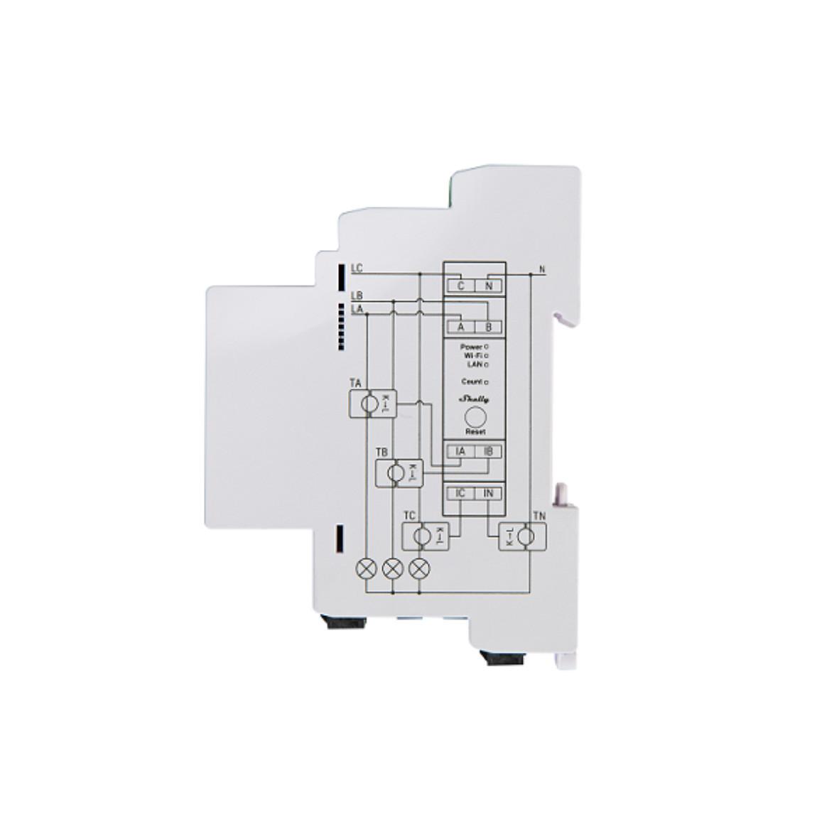 Shelly Pro 3EM 120A - WLAN Bluetooth Stromzähler inkl. 3x 120A Klemmen