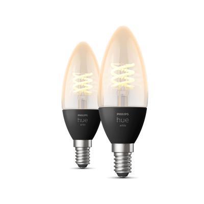 Philips Hue White E14 Kerze Doppelpack Filament 300 lm